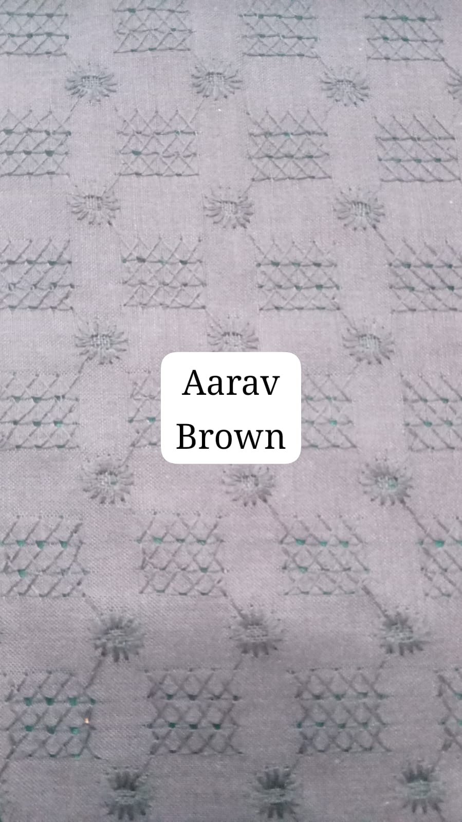 Aarav Brown PC Embroidery Fabric
